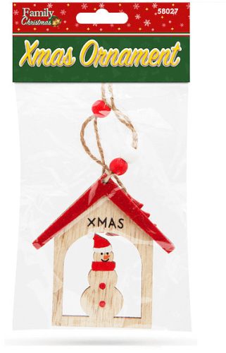 Karácsonyfadísz - hóember - akasztható - 17,5 x 7,5 cm 3 db