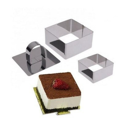 Rozsdamentes acél négyzet alakú sütemény (Mousse) forma