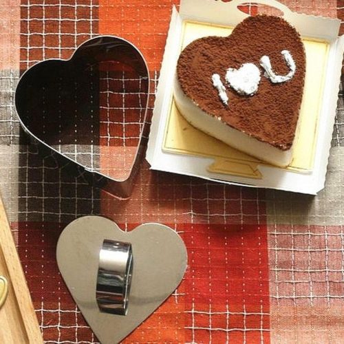 Rozsdamentes acél szív alakú sütemény (Mousse) forma