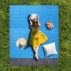 Összehajtható, vízálló strandszőnyeg, piknik takaró Kék