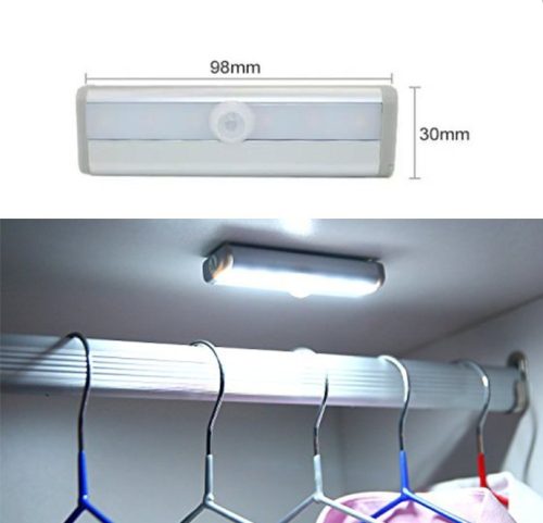 LED-es szekrényvilágítás - hideg fényű, elemes