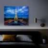 LED-es fali hangulatkép - Eiffel torony (38 x 48 cm)