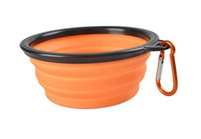 Latex hordozható etető és itató tál kutyáknak (350ML) - Narancssárga