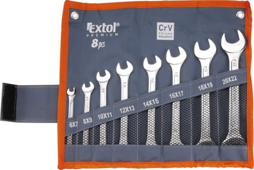 Extol Premium 8 darabos villáskulcs készlet vászon tartóban (6-22 mm)